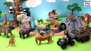 Schleich Wildlife Animal Trailer Playset with other Fun Toy Animals For Kids