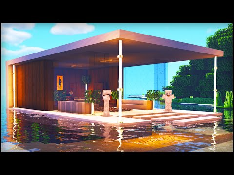 Minecraft Modern House on Water : How to build a Modern House Tutorial