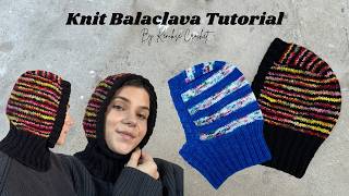 Knit balaclava tutorial I Easy knit hood tutorial I Kenikse Crochet