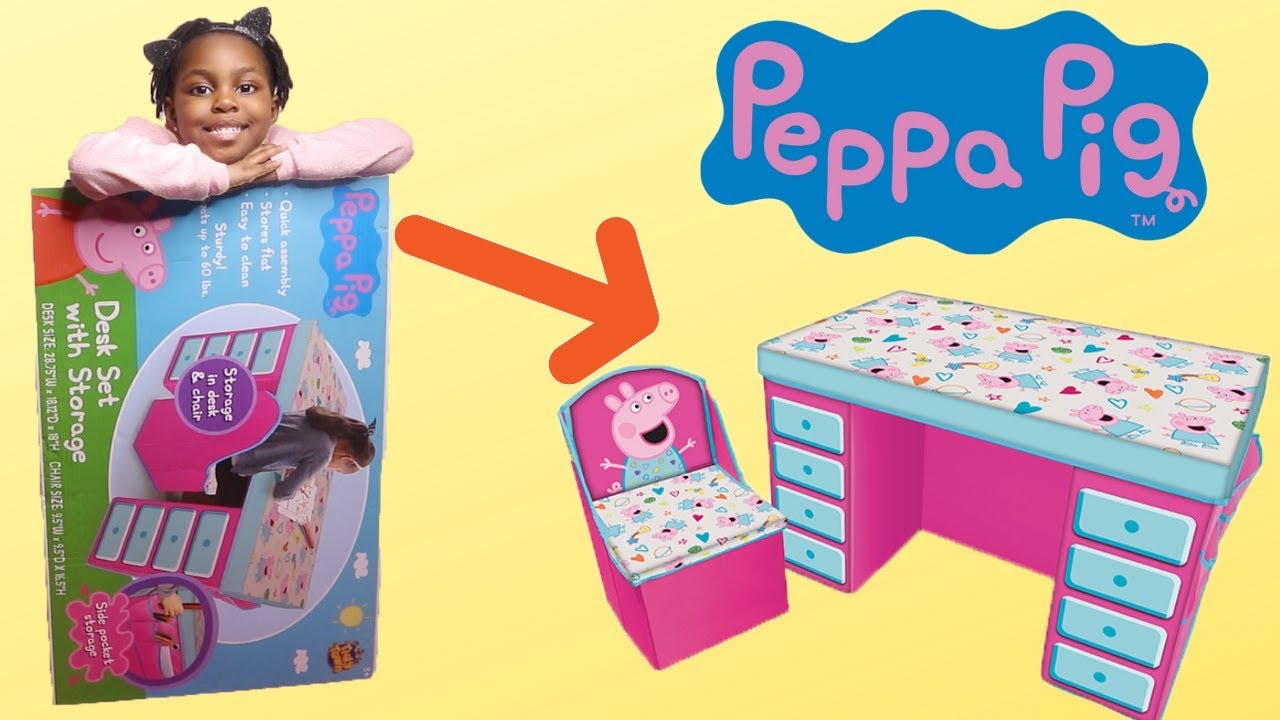 PEPPA PIG PLAY DESK SET UNBOXING