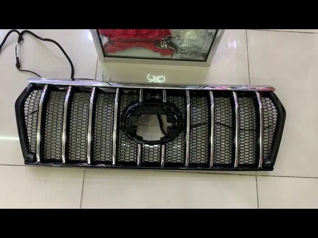 Toyota Land Cruiser Prado 150 2009-2023 гг. Решетка радиатора 2017↗ LED (Zeus Silver) Video 1