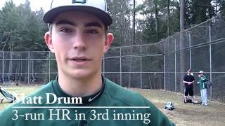 preview picture of video 'Post Game Shen vs. Ballston Spa Shenendehowa senior Matt Drum April 14'