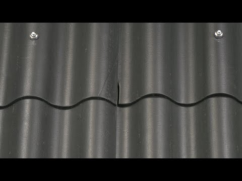 Eckenschnitt bei Eternit Wellplatten