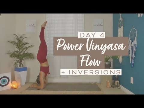 Day 4 Home Yoga Challenge //  POWER VINYASA Yoga Flow + INVERSIONS