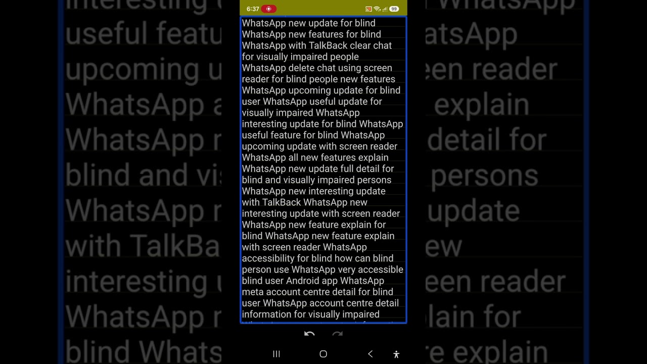 WhatsApp new latest accessibility update for blind delete clear chat change   WhatsApp selection 