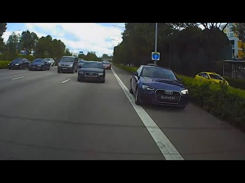 8jan2020  cte audi a4 #SLH1453K using road shoulder to overtake