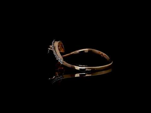 18K Rose Gold Floral Diamond Ring (Split Shank Designer Ring)