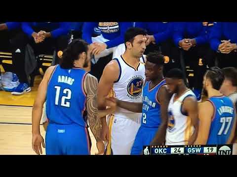 Zaza pachulia vs Steven adams scuffle
