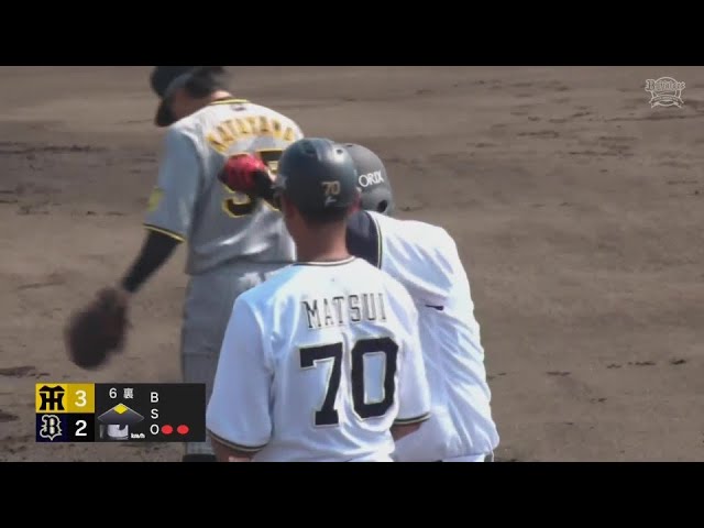 【ファーム】本日マルチ安打!! バファローズ・山中尭之 レフトへのタイムリーヒットを放つ!!  2024年8月3日 オリックス・バファローズ 対 阪神タイガース