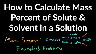 How to Calculate Mass Percent of Solute and Solvent of Solution Examples and Practice Problems