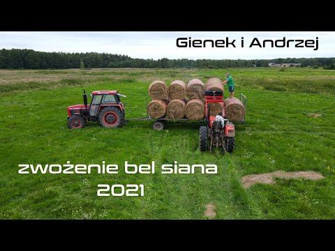 Zwożenie bel z pola u Gienka i Andrzeja rolników z Plutycz