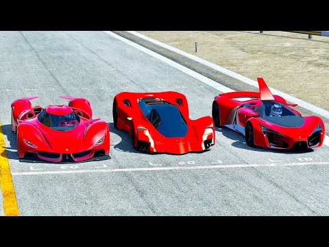 Ferrari Marte 2050 Concept vs 2025 Ferrari Piero T2 LM Stradale vs Ferrari F80 - Drag Race 20 KM