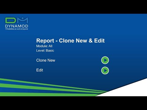 7.3 Report Clone New and Edit