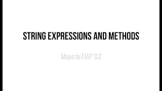 Java String Expressions and Methods