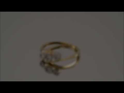 9ct Gold 20pt Diamond Trilogy Cluster Crossover Ring - D5918