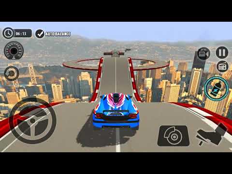 Impossible Car Tracks 3D - Blue Sport Car Driving Stunts Simulator Levels 21 - 23 - Android Gameplay