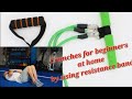Crunches for beginners at home by using resistance band.
