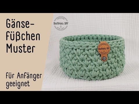 Gänsefüßchen Muster häkeln mit dem unsichtbaren Übergang