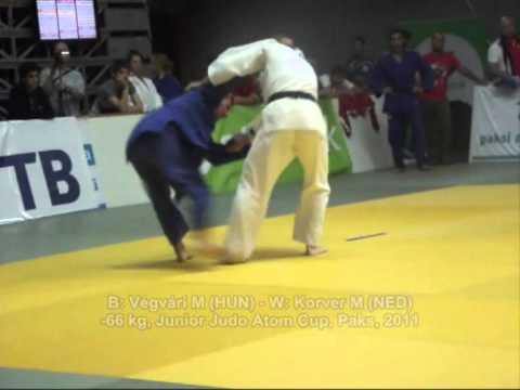 Judo 2011 Paks -66kg B- Végvári M (HUN) -- W- Korver M (NED) Junior Atom Cup