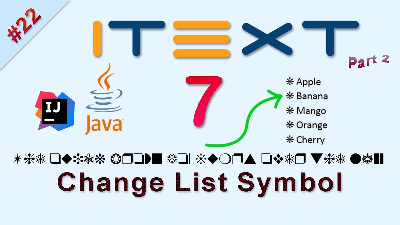 #22 Change List Symbol in PDF : iText 7 Java