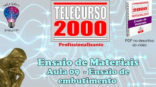 Telecurso 2000 - Ensaios de Materiais - 09 Ensaio de embutimento