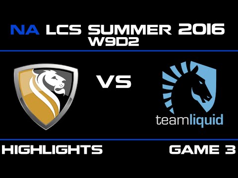 APX vs TL Game 3 highlights W9D2 NA LCS summer 2016 Apex vs Team Liquid   TL vs APX   LCS LOL
