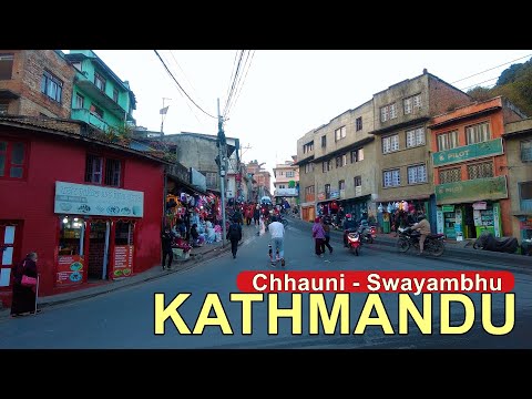 🇳🇵Kathmandu City Chhauni to Swayambhu Evening Hour Walking Tour 2025 Nepal 4K 🇳🇵
