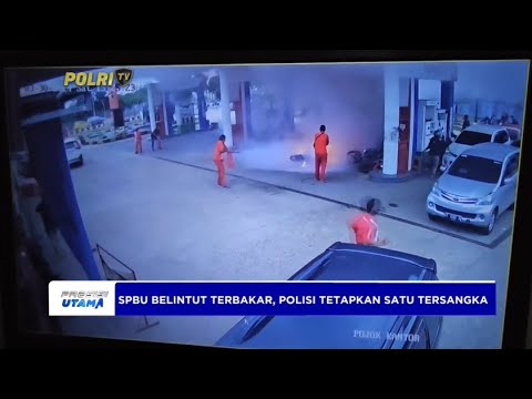 POLRES KUTAI BARAT TETAPKAN TERSANGKA SPBU BELINTUT TERBAKAR