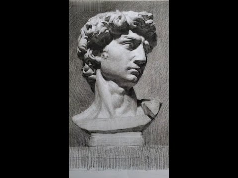 Michelangelo's sculpture "David "    #Drawing
