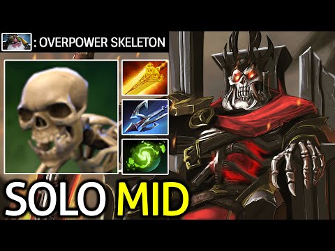 Wraith King Solo Mid 12 Min Radiane = Free Win? Overpower Dota 2