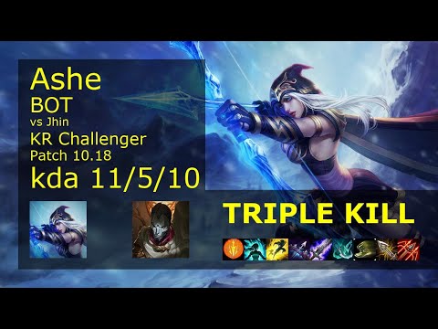 Ashe ADC & Nautilus vs Jhin & Thresh - KR Challenger 11/5/10 Patch 10.18 Gameplay // [롤] 애쉬 vs 진