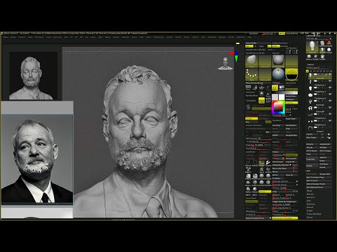 zbrush sculpting process of Bill Murray