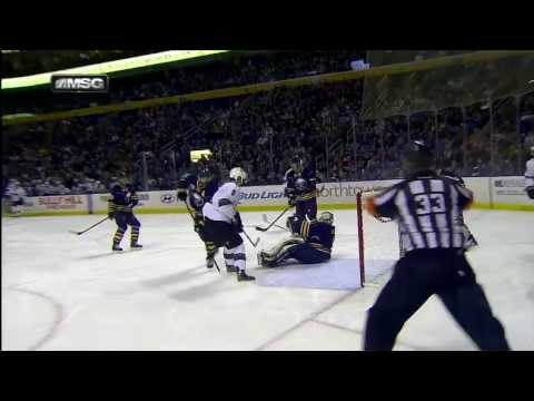 Jhonas Enroth Huge Save on Patrick Marleau Sabres vs Sharks