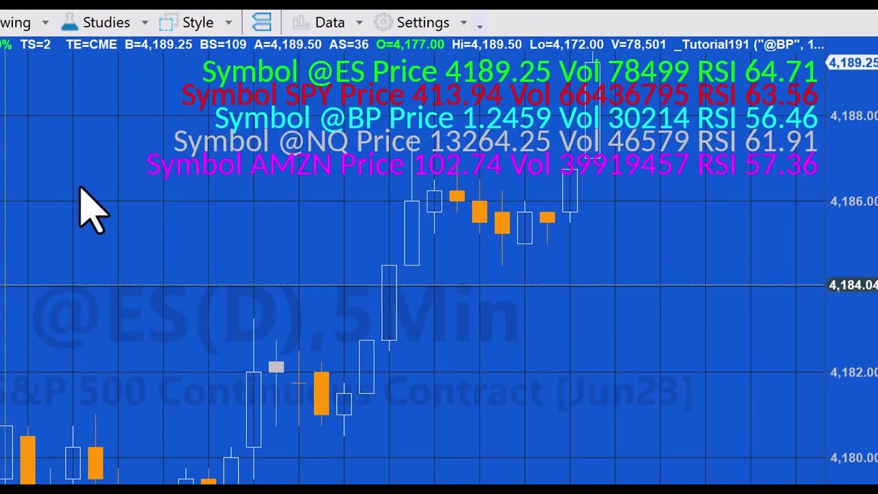 Tutorial 191 | Information panel based on daily data | EasyLanguage tutorials and programs