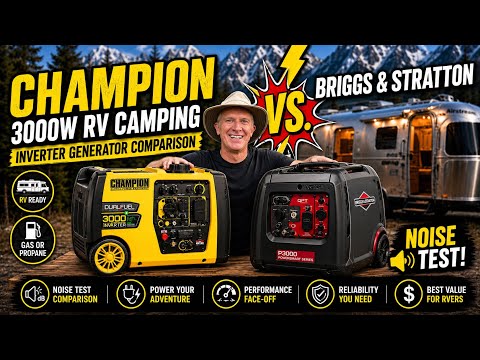 CHAMPION vs. BRIGGS & STRATTON: 3000W RV Camping Inverter Generator Comparison and NOISE TEST
