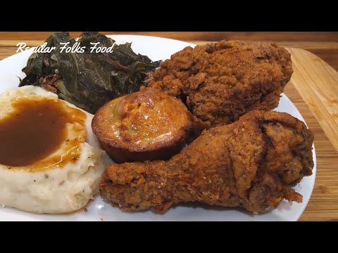 Juicy & Crispy Buttermilk Fried Chicken w/ Jalapeno Cheddar Cornbread
