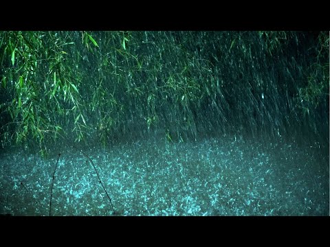 Beat Tinnitus with Heavy Rain on Lake, Calm Thunder in Deep Forest   Real Rain Sounds for Sleeping