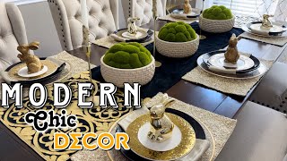 How to Decorate a MODERN ORGANIC HOME WITH A TOUCH OF GLAM | SPRING TO EASTER DINING ROOM TOUR