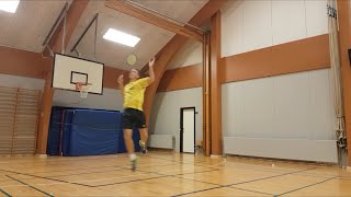 BADMINTON EXERCISE #6 - CHINA JUMP, SIDE TO SIDE - OFFENSIVE MID-COURT