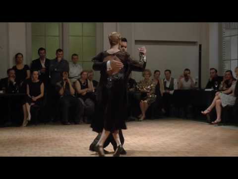  Melisa Sacchi  and  Cristian Palomo  are  dancing  to  "  Duerme mi Nina  "  by  Rodolfo Biagi  at  Gent Tango Festival  in  2017