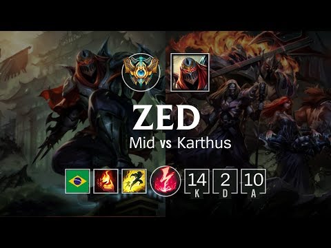 Zed Mid vs Karthus - BR Challenger Patch 8.19