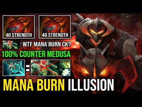WTF Unlimited Illusion Mana Burn 100% Counter Medusa with Disperser 2x Heart Chaos Knight Dota 2