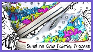Sunshine Kicks DIY Custom Converse Hi Tops Process Painting