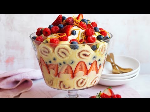 Easy Berry Trifle with Orange Zest Custard made from scratch