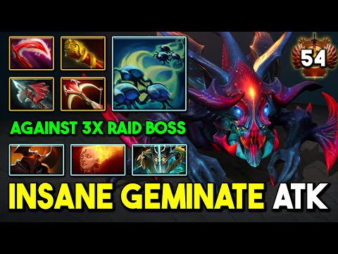 INSANE GEMINATE ATTACK Hard Carry Weaver Daedalus + MKB Facing Against 3x Raid Boss 7.34d DotA 2