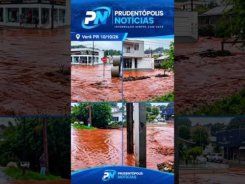 Forte temporal alaga ruas em Verê Paraná neste sábado dia 10/10/26