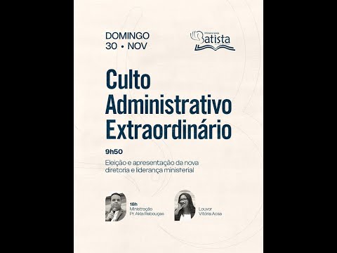Culto de Celebração | PIB Cruz das Almas - BA | Domingo/Noite| 23/11/2025