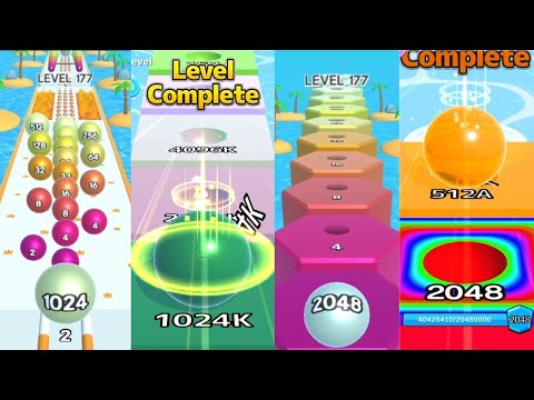 Ball Run 2048 vs Ball Run Infinity vs 2048 Runner Balls Satisfying all levels gameplay walkthrough👌