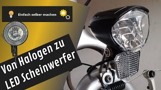 Fahrrad-Scheinwerfer von Halogen auf LED-Scheinwerfer umbauen. Nabendynamo richtig anschließen.