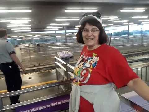 Me STiTCH Leave Security & Walk To Monorail & Talk To Guests & Ride Monorail